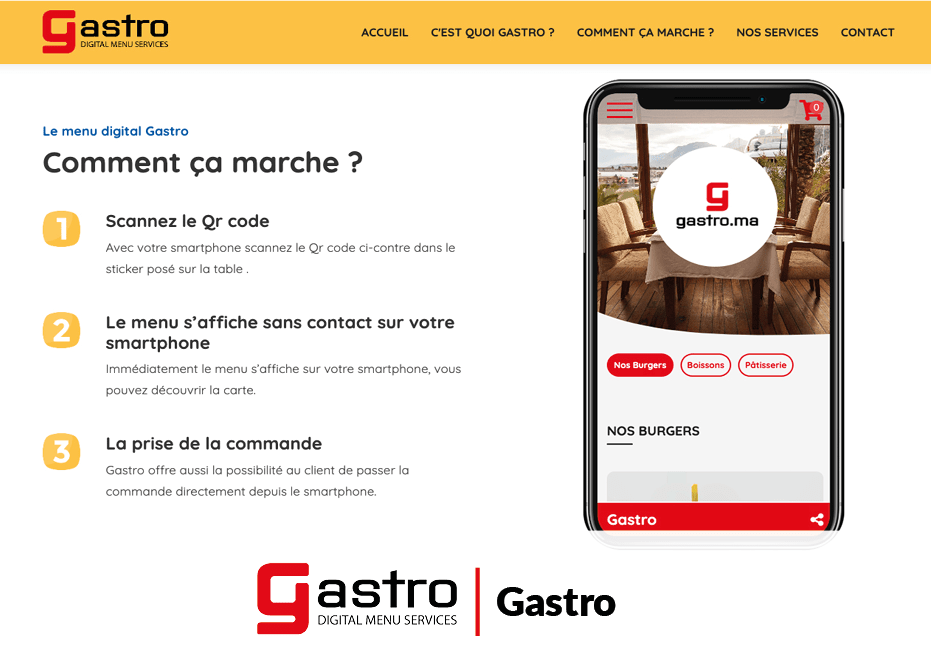 Présentation du site web Gastro.ma - map-concepts Agence Communication de Tanger